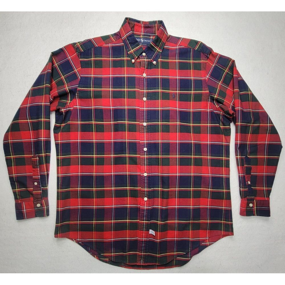 Ralph Lauren Shirt Adult L‎ Tartan Plaid Button Down Long Sleeve Limited Use